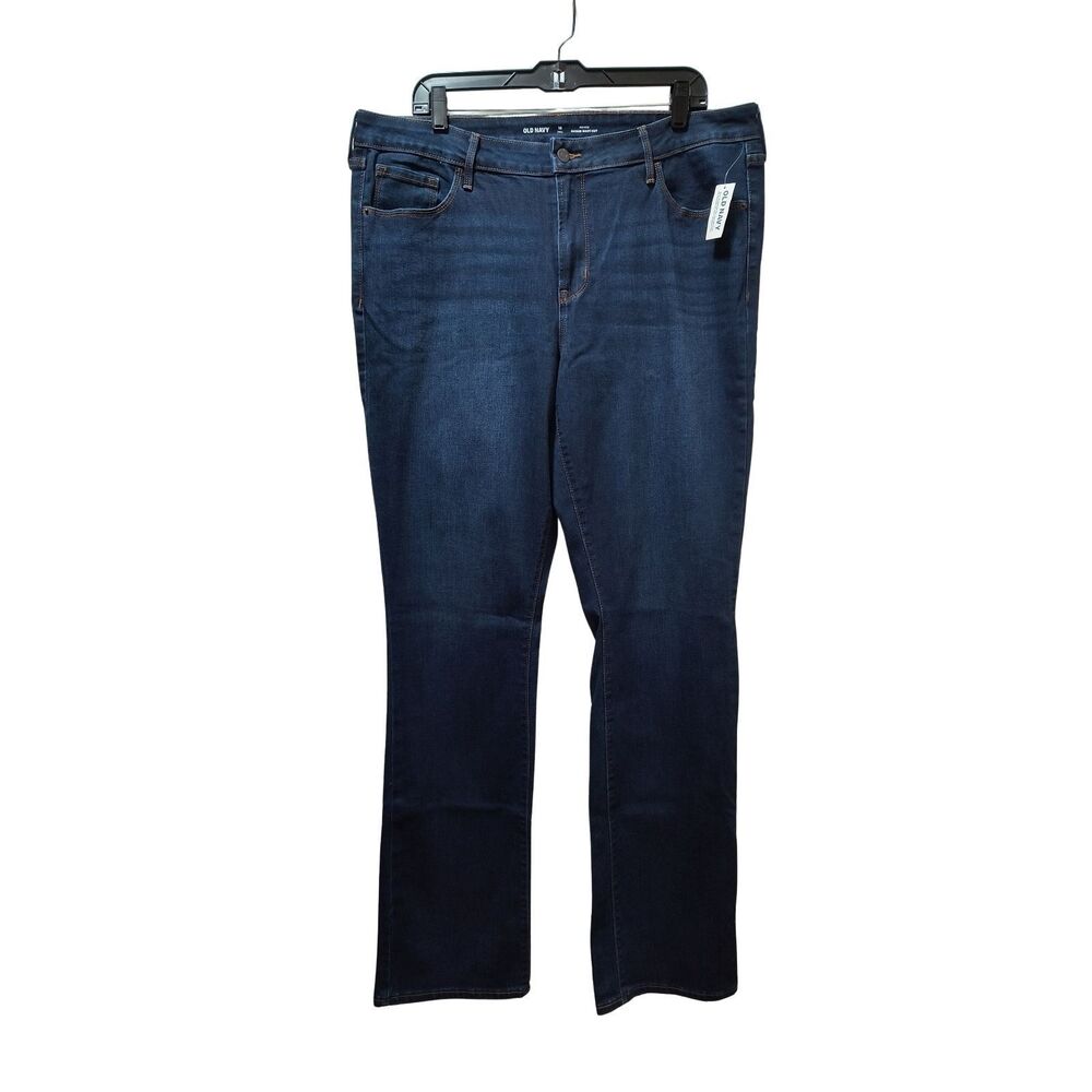 Old Navy Mid-Rise Kicker Bootcut Jeans Women 16 Tall Blue Stretch Denim NWT
